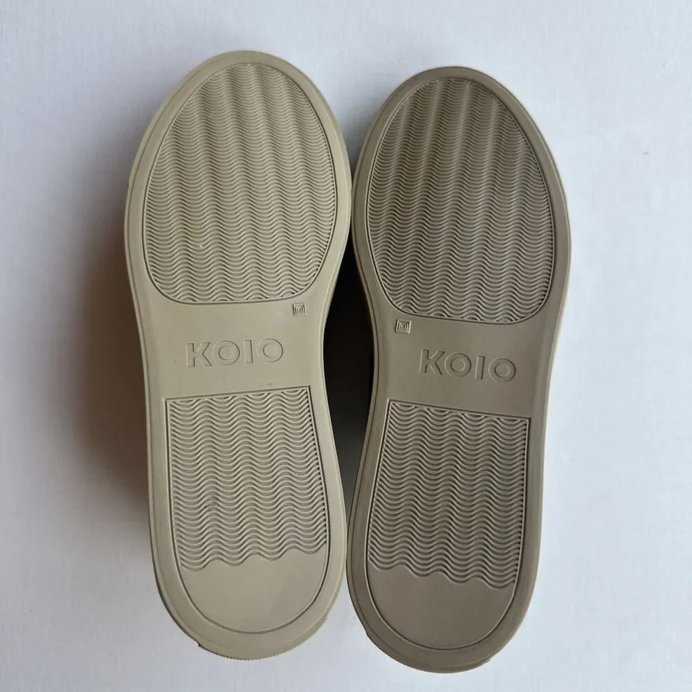 KOIO Capri Men's Low Top Sneakers Size 38 Italy Leather Shoes Taupe Tan Perfect